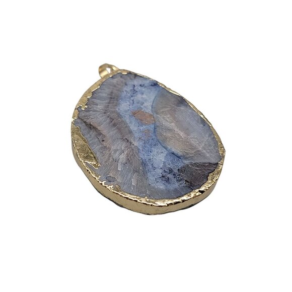 Blue Galaxy Druzy Quartz Chunk Pendant Natural Semi-Precious Gemstone Stunning - Picture 9 of 11